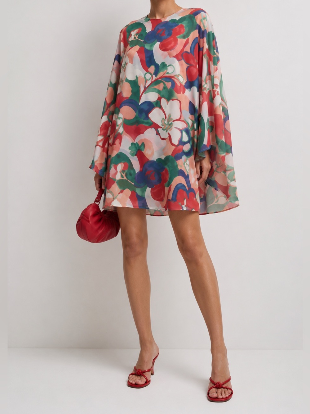Frances Valentine Floral cape dress - Multicolor